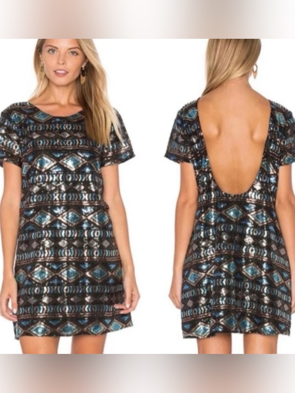 Show Me Your Mumu Mini Cocktail Shift Sequin Dress size medium tallulah